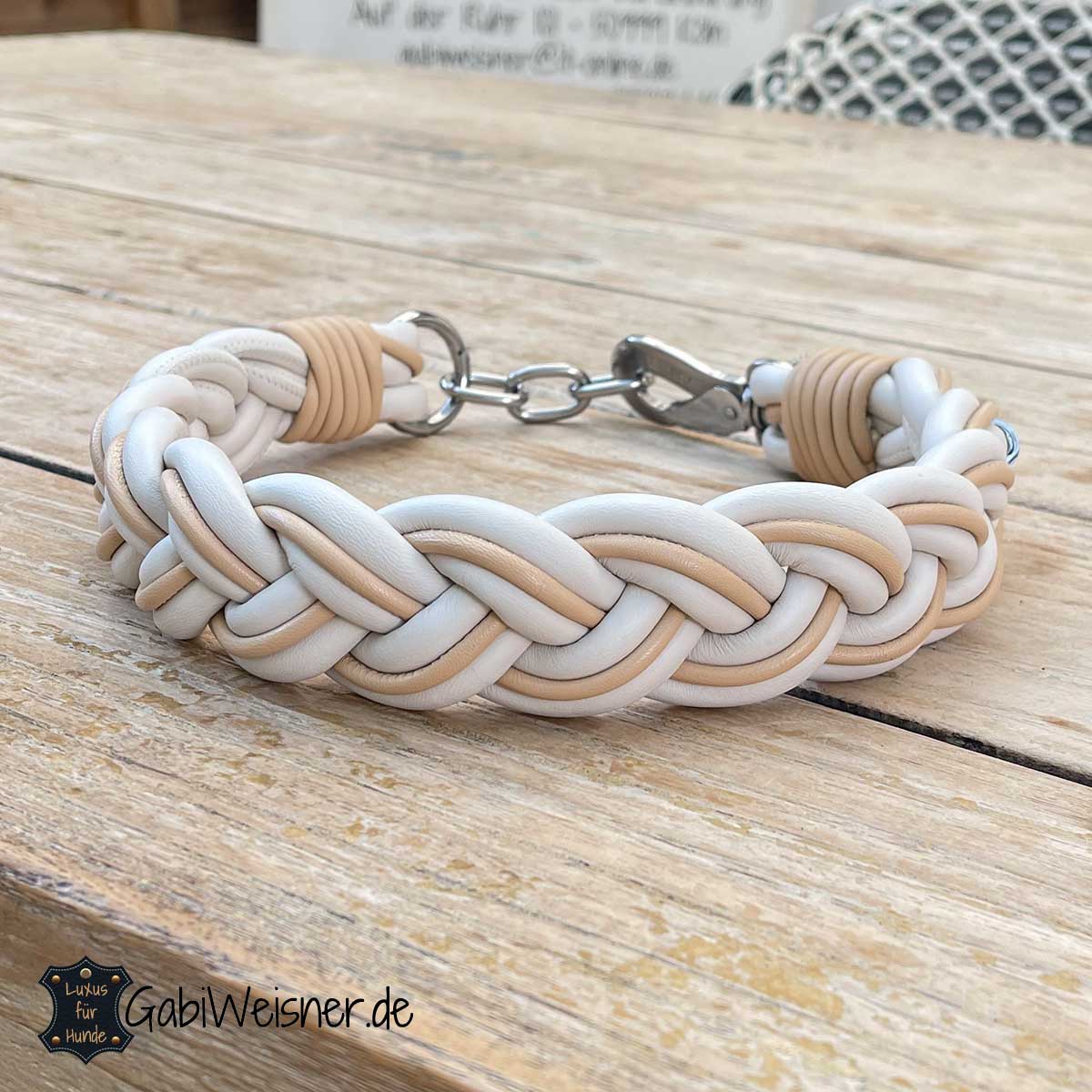Hundehalsband 5 cm breit geflochten