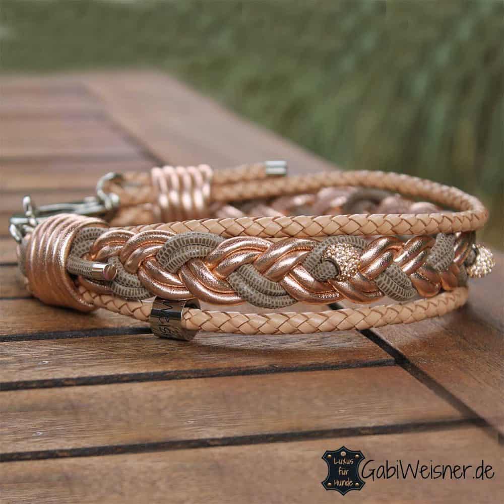 Martingale Hundehalsband, Verstellbar, Weich, Blumenmuster - Größe M (36–45 Cm), 2,5 Cm Breit, Weiß