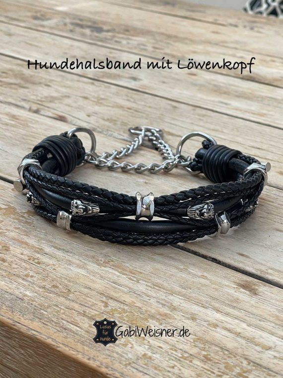 Hundehalsband mit Löwenkopf