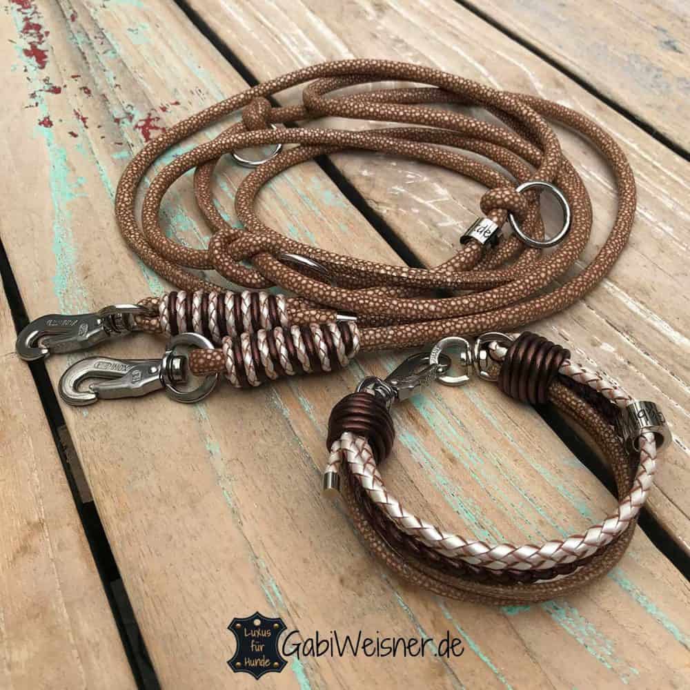 Echtleder Hundehalsband & Leine Set – Passend, 2,5 Cm Breit, Größe M (38–48 Cm), Mit Silberner Schnalle