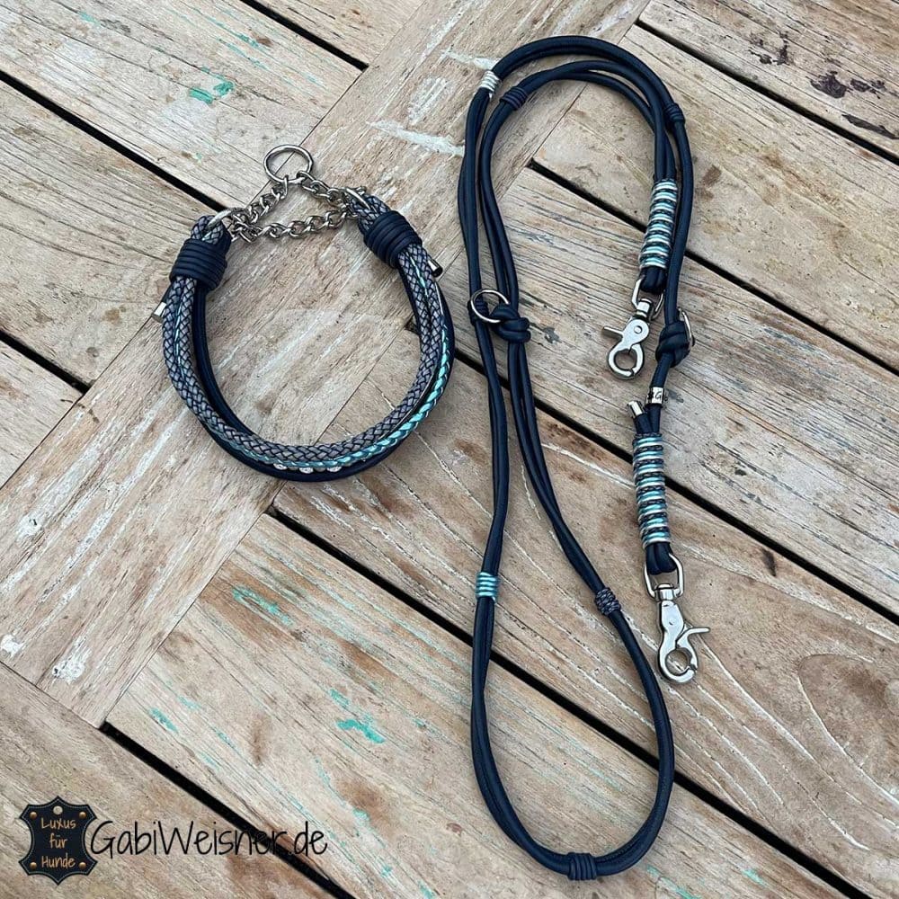 Newtensina Hundehalsband & Leine Set – 3-teilig Mit Strass & Krone, Für Kleine Hunde, Rot, Größen XXS Bis M