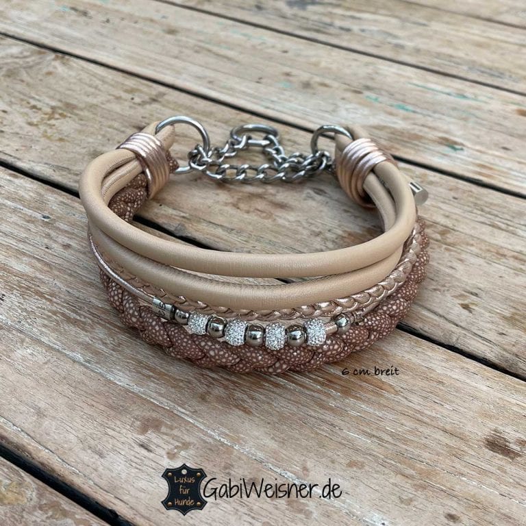 Hundehalsband Mit Leine, 5,1 Cm Breit, Leder Mit Strass, Für Pitbull, Bulldogge, Dobermann – Größe S