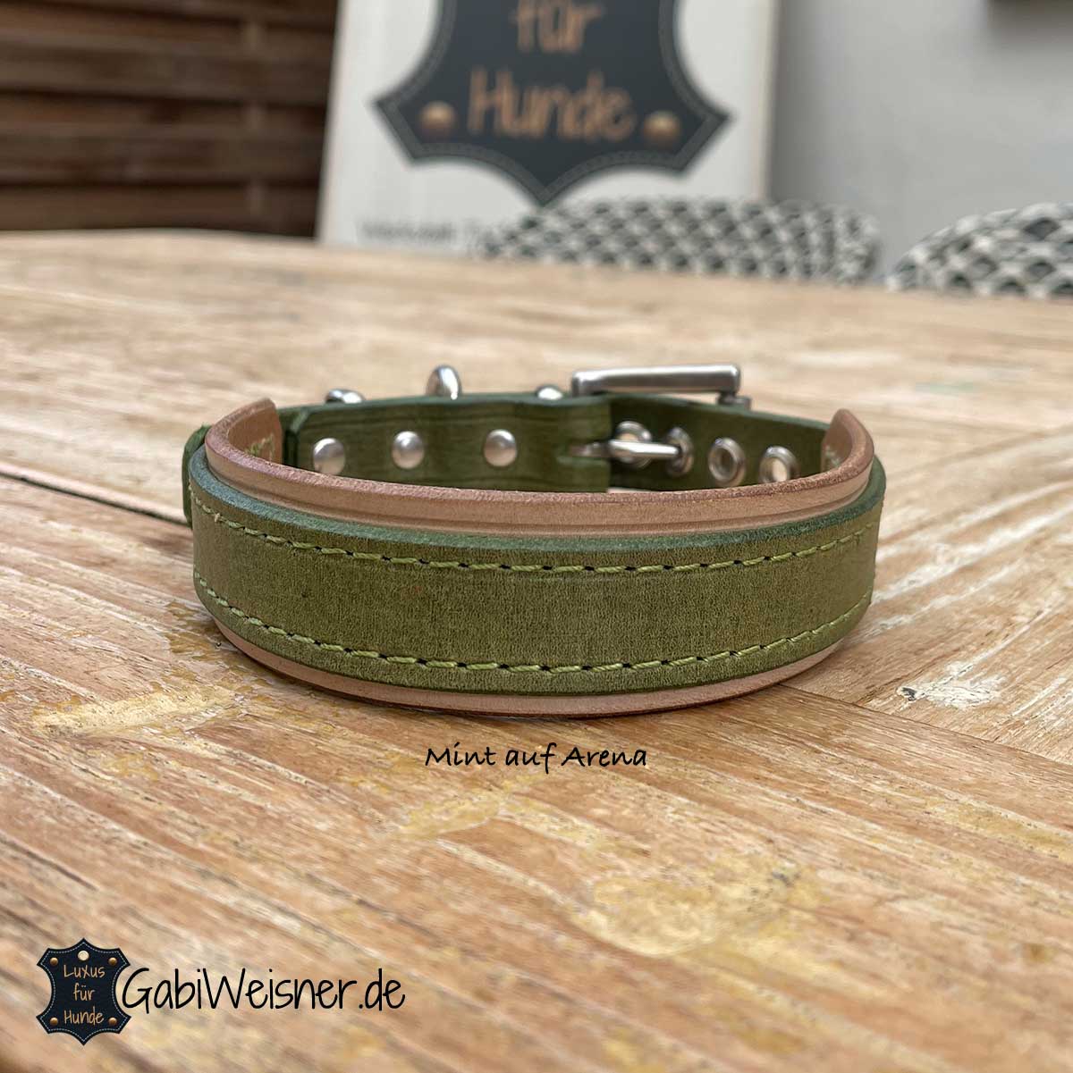 Hundehalsband Softleder Mint auf Arena