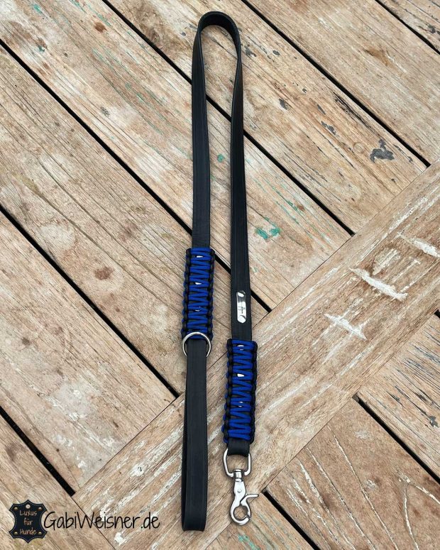 Hundeleine aus Leder im Mix mit Paracord in allen Farben