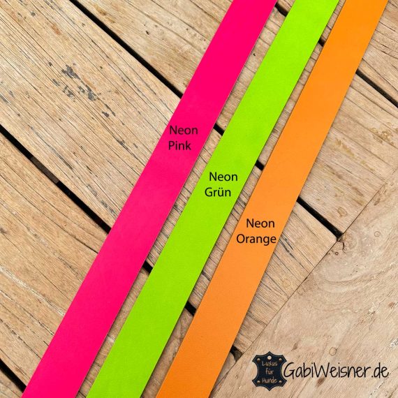 Leder in Neon-Pink, Neon-Grün, Neon-Orange