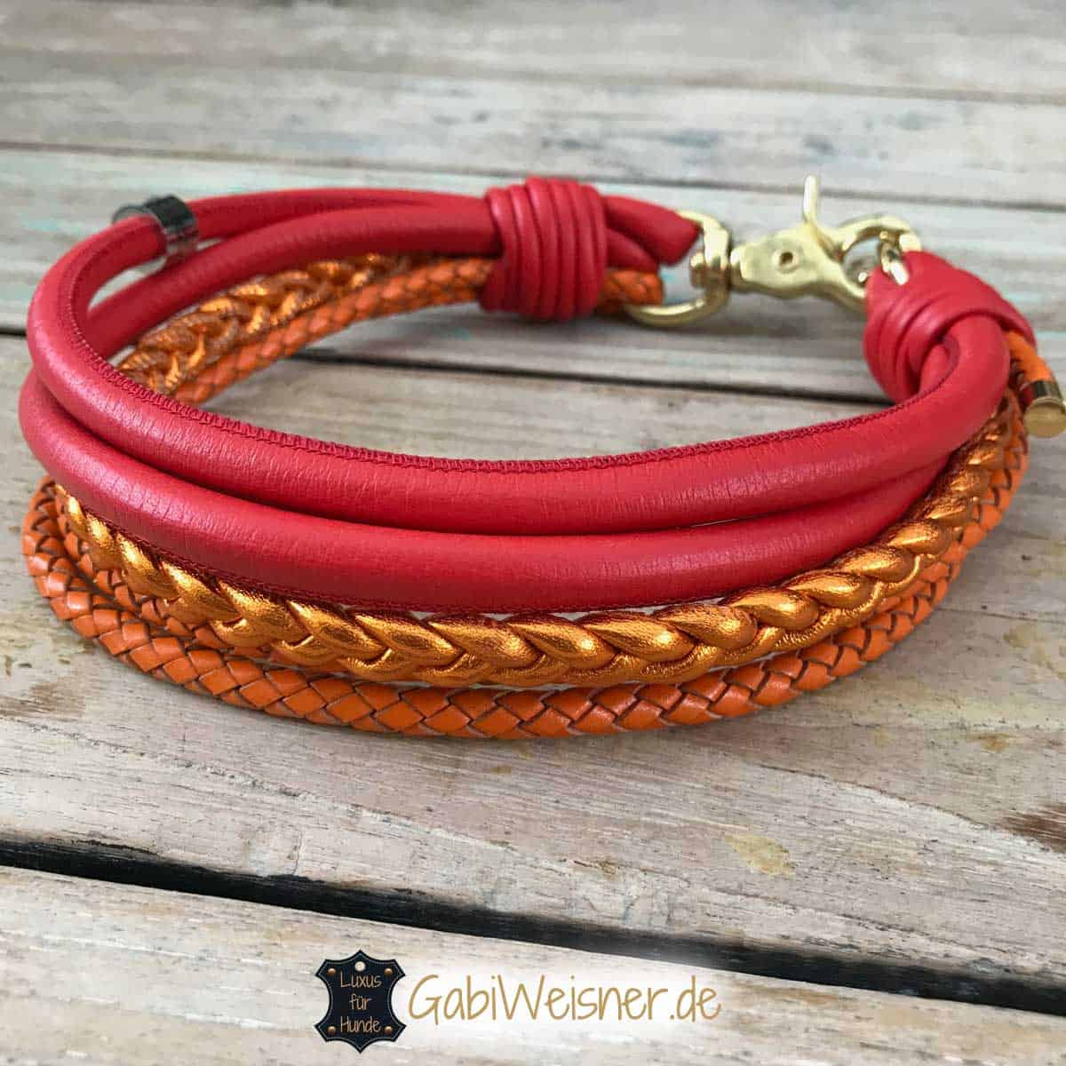 Hundehalsband nach Wunsch, Leder im Mix 4 cm breit