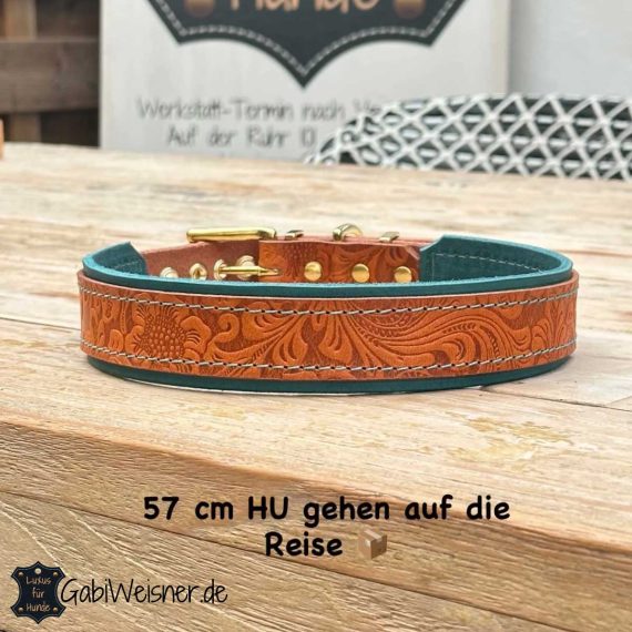 Hundehalsband aus Leder mit 57 cm HU