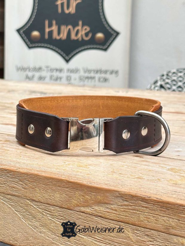 Hundehalsband mit Steckschnalle, sofort lieferbar 52 cm HU