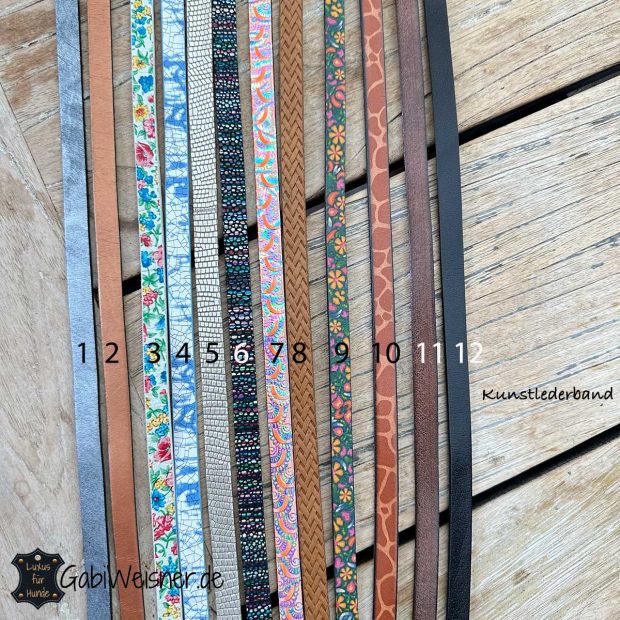 flaches Kunstlederband und Lederband