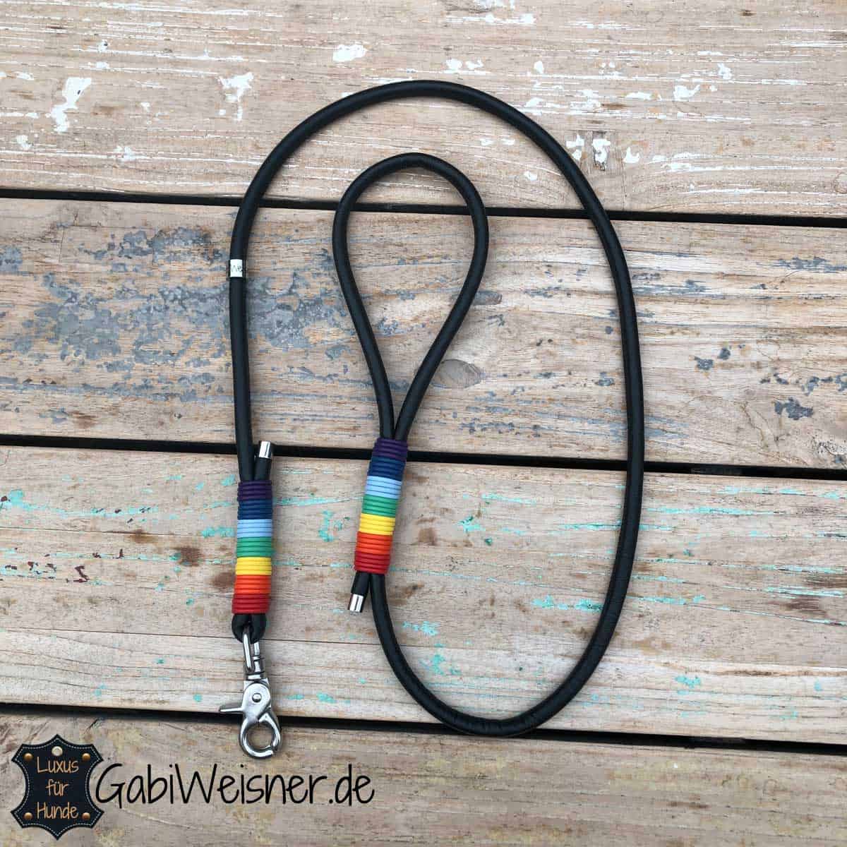 Hundeleine mit Regenbogen