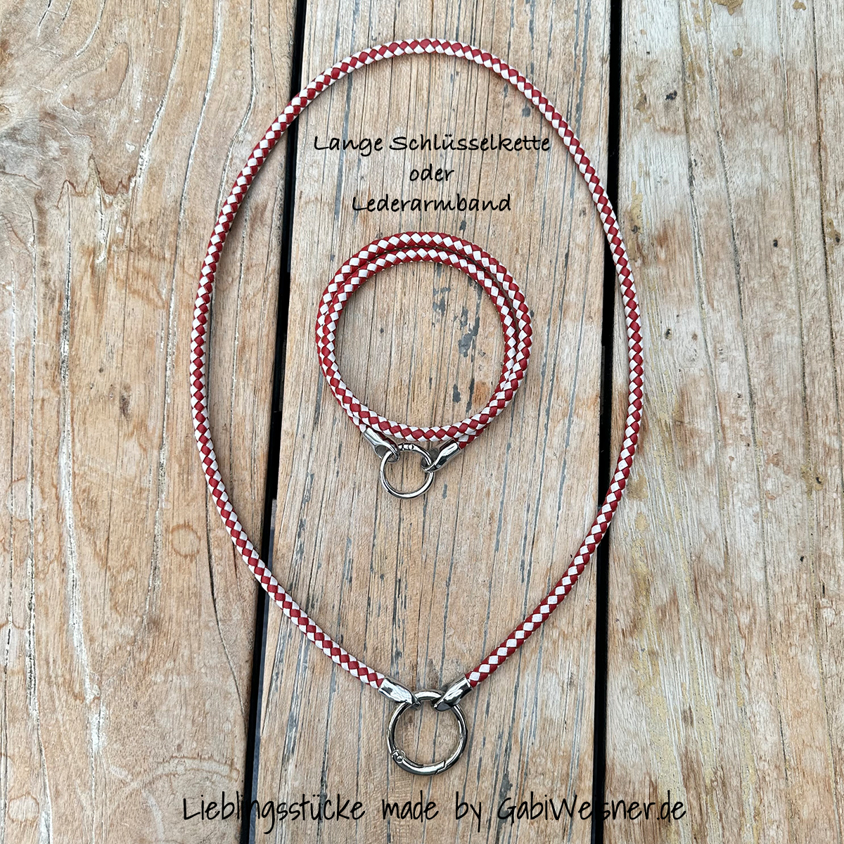 Lange Schlüsselkette oder Lederarmband in Multi-Color