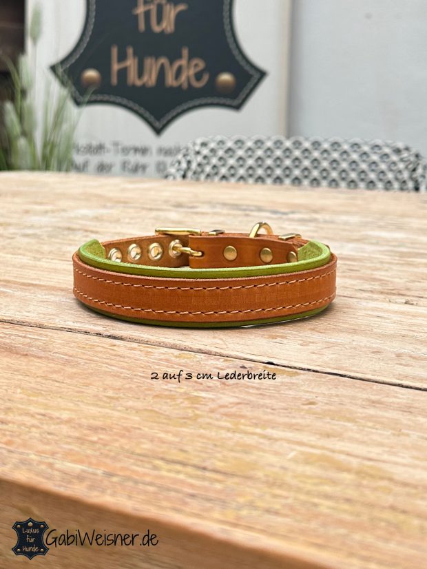 Hundehalsband aus Leder individuell gestalten Hundehalsband aus Leder individuell gestalten, 2 auf 3 cm Lederbreite