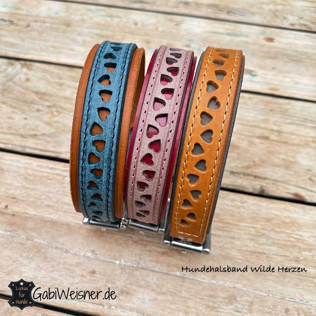 Hundehalsband Wilde Herzen
