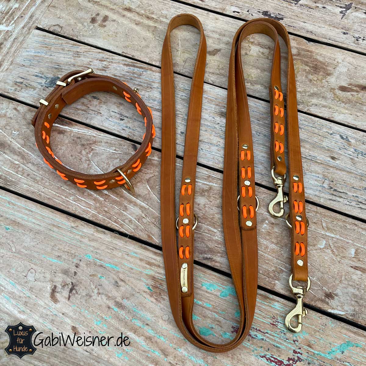 Echtleder Hundehalsband & Leine Set – Passend, 2,5 Cm Breit, Größe M (38–48 Cm), Mit Silberner Schnalle
