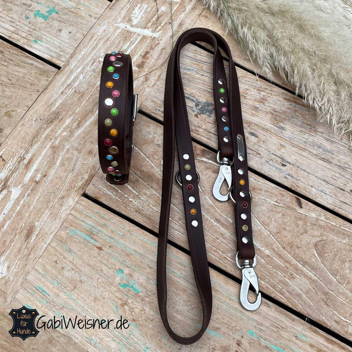 Newtensina Mode Hundehalsband Mit Nieten & Leine – Punk-Style Lederhalsband Für Kleine Hunde, In Größen S, M, L