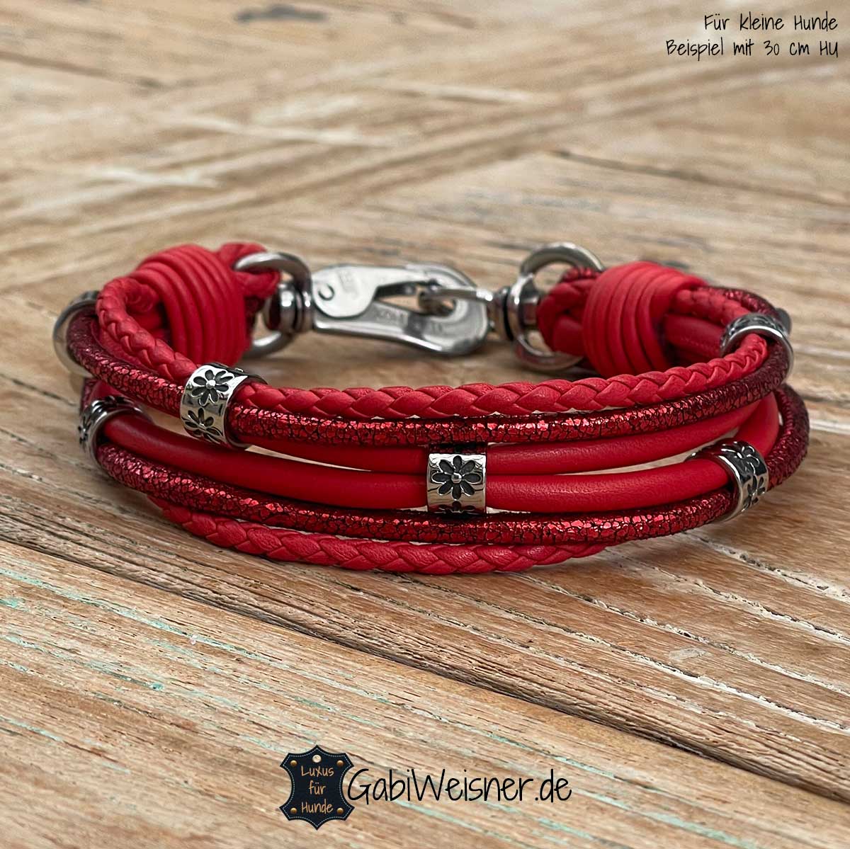 Hundehalsband & Leine Mit Rosenmuster - Größe XS, Polyester, 1,52 M, Rosa, Für Welpen