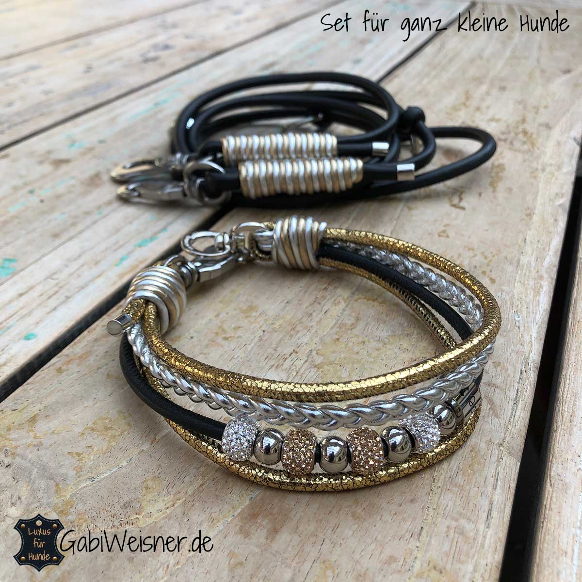 Schmuck Anhnger Hund Wildleder Hundehalsband Mit Strass + Leine Set  Fr  Chihuahua, Yorkie, Poodle, Verstellbar