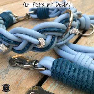 Hundehalsband mit Strass und Leine im SET