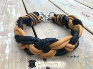Hundehalsband Leder 4 cm breit geflochten