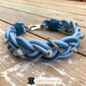Hundehalsband mit Strass und Leine im SET