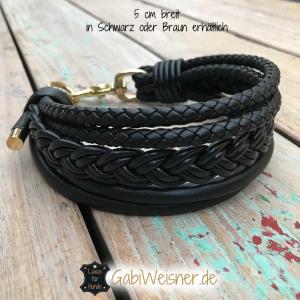 Hundehalsband-5-cm-breit-Leder-Mix-in-Schwarz-oder-Braun-5
