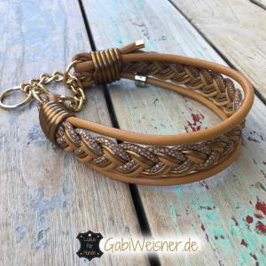 Hundehalsband-Leder-Cognac-Zugstopp-Gold-1