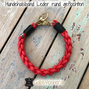 Hundehalsband-Leder-rund-geflochten-ROT-SCHWARZ-6