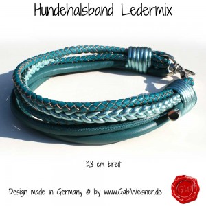 Hundehalsband-Ledermix-Petrol-1
