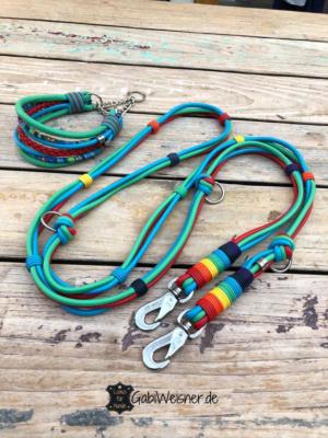Hundehalsband-SET-Regenbogen