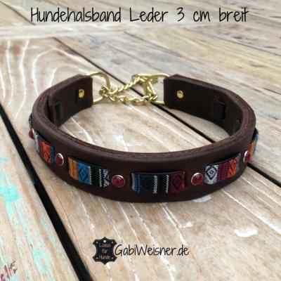 Hundehalsband-Zugstopp-Leder-3-cm-breit