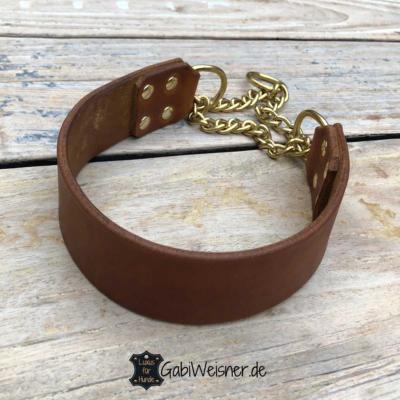 Hundehalsband-Zugstopp-Leder-4-cm-breit