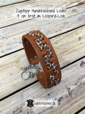 Hundehalsband-große-Hunde-Leder-4-cm-breit-im-Leo-Look-Cognac