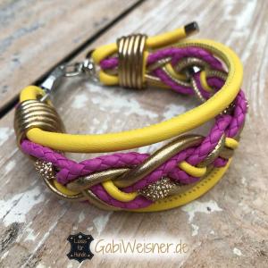 Hundehalsband-nach-Wunsch-Gelb-Pink-Gold