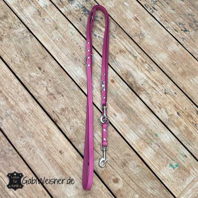 Hundeleine aus Leder in Pink
