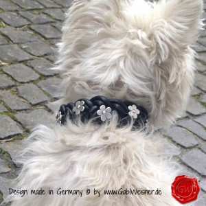 Lederhalsband-Hundehalsband-Leder-geflochten-mit-Blümchen-11