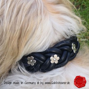 Lederhalsband-Hundehalsband-Leder-geflochten-mit-Blümchen-17
