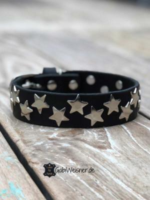 Lederhalsband-mit-Sternen-dekoriert-3-cm-breit-schwarz-silber-2