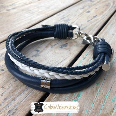 Lederhalsband maritim 1