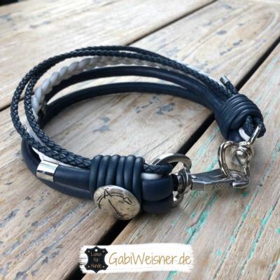 Lederhalsband maritim 2