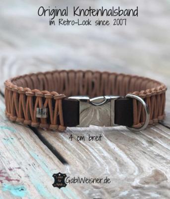 Original-Knotenhalsband-im-Retro-Look-since-2007-4-cm-breit-ALU-KLICK
