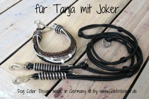 Hundehalsband mit passender Hundeleine aus Leder gibt es nach Maß bei www.GabiWeisner.de