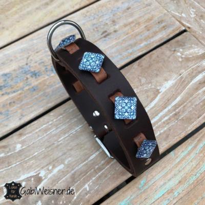 hundehalsband-leder-cabochon-blau