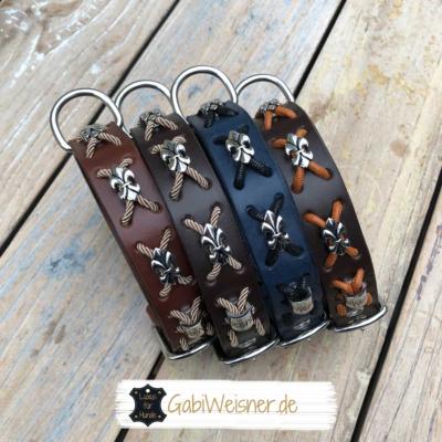 hundehalsband-leder-fleur-de-lys-1